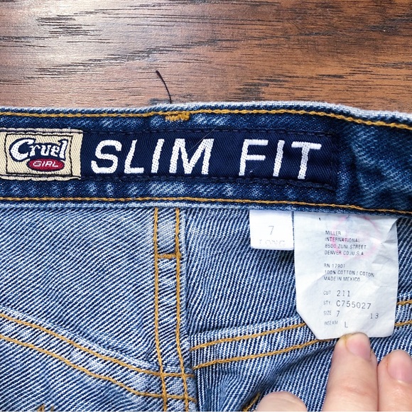 SOLD vintage • 90s Cruel Girl slim fit jeans long 35” inseam tall 1990s straight - Picture 4 of 7